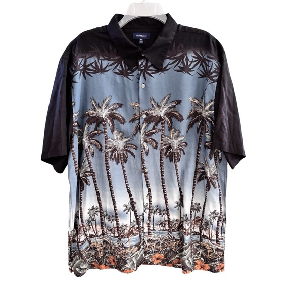 croft & barrow Other - Croft & Barrow Hawaiian Camp Shirt XL Palm Tree Beach Tropical Coastal Rayon